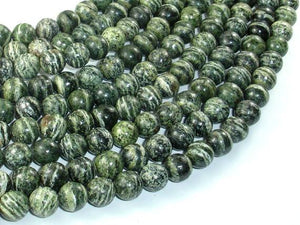 Green Zebra Jasper Beads, 8mm Round Beads-Gems: Round & Faceted-BeadBeyond