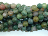 Matte Indian Agate Beads, Fancy Jasper Beads, 8mm-Gems: Round & Faceted-BeadBeyond