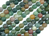 Matte Indian Agate Beads, Fancy Jasper Beads, 8mm-Gems: Round & Faceted-BeadBeyond