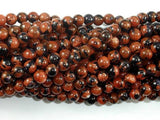 Gold Blue Sand Stone Beads, 6mm Round Beads-Agate: Round & Faceted-BeadBeyond