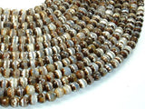 Tibetan Agate Beads, Brown, 6mm Faceted Round Beads-Agate: Round & Faceted-BeadBeyond
