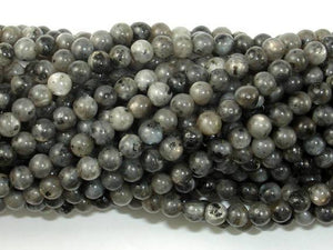 Black Labradorite Beads, Larvikite, Round, 4mm (4.6mm)-Gems: Round & Faceted-BeadBeyond