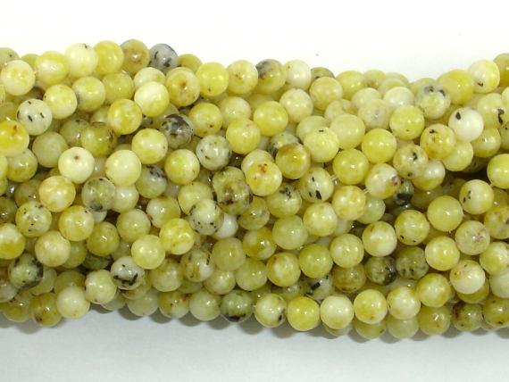 Yellow Turquoise Beads, 4mm (4.5mm) Round Beads-Gems: Round & Faceted-BeadBeyond