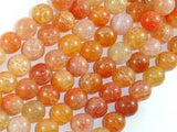 Dragon Vein Agate Beads, Orange, 10mm Round Beads-Agate: Round & Faceted-BeadBeyond