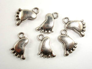 Feet Charms, Zinc Alloy, Antique Silver Tone 20pcs-Metal Findings & Charms-BeadBeyond