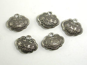 Lock Charms, Zinc Alloy, Antique Silver Tone 20pcs-Metal Findings & Charms-BeadBeyond