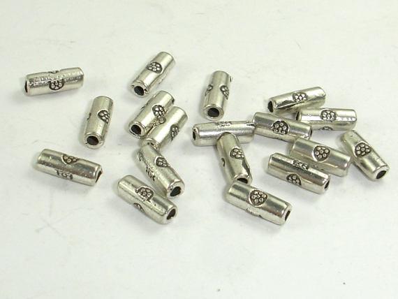 Metal Tube Spacer Beads, Zinc Alloy, Antique Silver Tone, 100pcs-Metal Findings & Charms-BeadBeyond