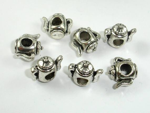 Kettle Spacer, Metal Beads, Large Hole Spacer, Zinc Alloy 10pcs-Metal Findings & Charms-BeadBeyond