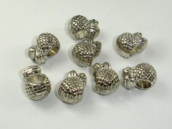 Pineapple Spacer, Metal Beads, Large Hole Spacer, Zinc Alloy, 10pcs-Metal Findings & Charms-BeadBeyond