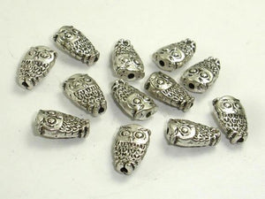 Owl Spacer, Zinc Alloy, Antique Silver Tone 20pcs-Metal Findings & Charms-BeadBeyond