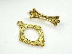 Metal Toggle Clasps , Gold Tone, Ring, 6 sets-Metal Findings & Charms-BeadBeyond