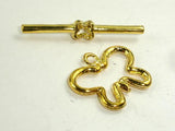 Butterfly Toggle Clasps , Gold Tone, Ring 4 sets-Metal Findings & Charms-BeadBeyond