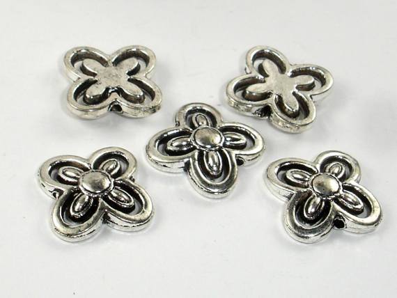 Metal Links, Flower Links, Connector Links, Zinc Alloy, Antique Silver Tone 20pcs-Metal Findings & Charms-BeadBeyond