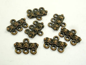 Metal Links, 3 Hole Connector Links, End Bars, Zinc Alloy 20pcs-Metal Findings & Charms-BeadBeyond