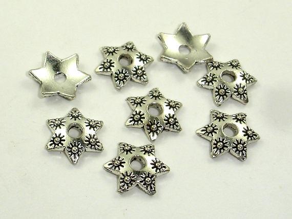 Bead Caps, Jewelry Findings, Zinc Alloy, Antique Silver Tone-Metal Findings & Charms-BeadBeyond