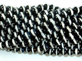 Black Onyx Beads, with White Line, 6mm Round Beads-Gems: Round & Faceted-BeadBeyond