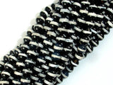 Black Onyx Beads, with White Line, 6mm Round Beads-Gems: Round & Faceted-BeadBeyond