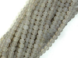 Matte Gray Agate Beads, 4mm Round Beads-Agate: Round & Faceted-BeadBeyond