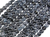 Black Crackle Agate, 6mm Faceted Round Beads, 13 Inch-Agate: Round & Faceted-BeadBeyond