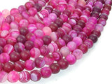 Matte Banded Agate Beads, Fuchsia Agate, 8mm Round Beads-Agate: Round & Faceted-BeadBeyond
