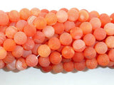 Frosted Matte Agate- Orange, 8mm Round Beads-Agate: Round & Faceted-BeadBeyond