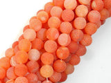 Frosted Matte Agate- Orange, 8mm Round Beads-Agate: Round & Faceted-BeadBeyond