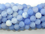 Frosted Matte Agate - Blue, 10mm Round Beads-Agate: Round & Faceted-BeadBeyond