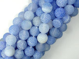 Frosted Matte Agate - Blue, 10mm Round Beads-Agate: Round & Faceted-BeadBeyond