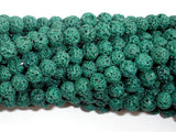 Green Lava Beads, Round, 6mm-Gems: Round & Faceted-BeadBeyond