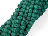 Green Lava Beads, Round, 6mm-Gems: Round & Faceted-BeadBeyond
