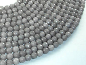 Jade Beads, Light Gray, 6mm Faceted Round-Gems: Round & Faceted-BeadBeyond