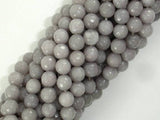 Jade Beads, Light Gray, 6mm Faceted Round-Gems: Round & Faceted-BeadBeyond