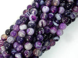 Banded Agate Beads, Purple, 6mm(6.5mm) Round-Agate: Round & Faceted-BeadBeyond