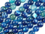 Banded Agate Beads, Blue, 10mm(10.5mm) Round-Agate: Round & Faceted-BeadBeyond