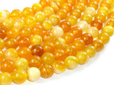 Banded Agate Beads, Yellow, 10mm (10.5mm) Round-Agate: Round & Faceted-BeadBeyond