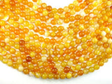 Banded Agate Beads, Yellow, 10mm (10.5mm) Round-Agate: Round & Faceted-BeadBeyond