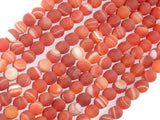 Matte Banded Agate Beads, Red & Orange, 6mm Round Beads-Agate: Round & Faceted-BeadBeyond