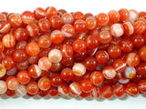 Banded Agate Beads, Red & Orange, 6 mm Round-Agate: Round & Faceted-BeadBeyond