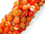 Banded Agate Beads, Orange, 10mm(10.5mm) Round-Agate: Round & Faceted-BeadBeyond