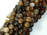 Banded Agate Beads, Brown, 8mm(8.4mm) Round-Agate: Round & Faceted-BeadBeyond