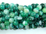 Banded Agate Beads, Green, 10mm(10.5mm)-Agate: Round & Faceted-BeadBeyond