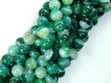 Banded Agate Beads, Green, 10mm(10.5mm)-Agate: Round & Faceted-BeadBeyond