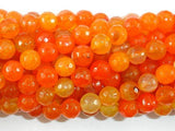 Dragon Vein Agate Beads, Orange, 8mm Faceted Round Beads-Agate: Round & Faceted-BeadBeyond