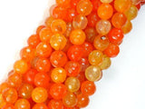 Dragon Vein Agate Beads, Orange, 8mm Faceted Round Beads-Agate: Round & Faceted-BeadBeyond