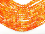 Dragon Vein Agate Beads, Orange, 8mm Faceted Round Beads-Agate: Round & Faceted-BeadBeyond