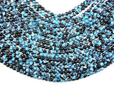 Agate Beads, Blue & Black, 6mm(6.3mm) Faceted Round-Agate: Round & Faceted-BeadBeyond