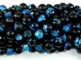 Agate Beads, Blue & Black, 10mm Faceted Round-Agate: Round & Faceted-BeadBeyond