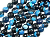 Agate Beads, Blue & Black, 10mm Faceted Round-Agate: Round & Faceted-BeadBeyond