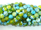 Agate Beads, Blue & Green, 8mm(8.4mm) Faceted-Agate: Round & Faceted-BeadBeyond