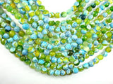 Agate Beads, Blue & Green, 8mm(8.4mm) Faceted-Agate: Round & Faceted-BeadBeyond